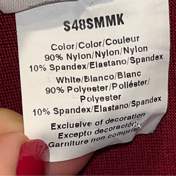 RUSSELL sporty spice SHIRT DRESS athletic burgundy White Stripes Short Sleeve Lg - Picture 2 of 16